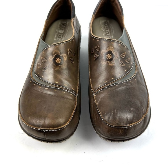 L'artiste Spring Step Burbank Shoes 40 Brown Leather Slip On Mules Womens - Picture 3 of 9